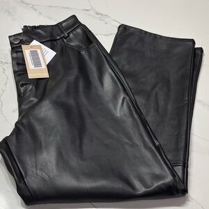 JustFab Black faux Leather Women's Pants